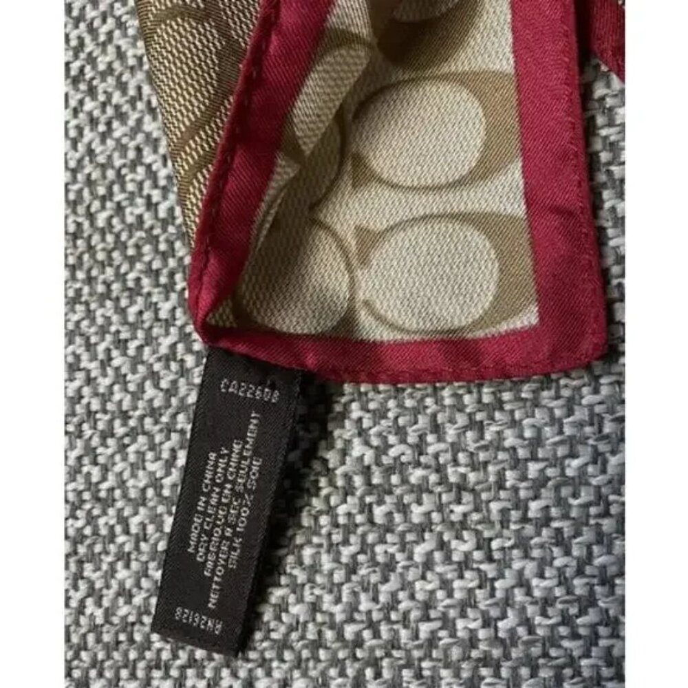 Signature C Pattern Silk COACH Scarf, Beautiful Preloved Condition - Picture 3 of 3